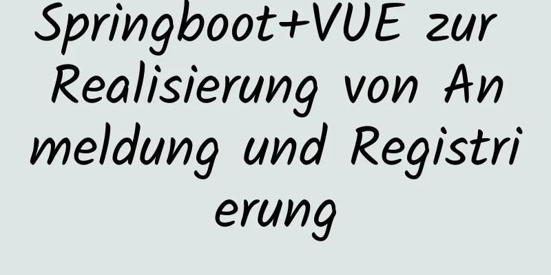 Springboot+VUE zur Realisierung von Anmeldung und Registrierung