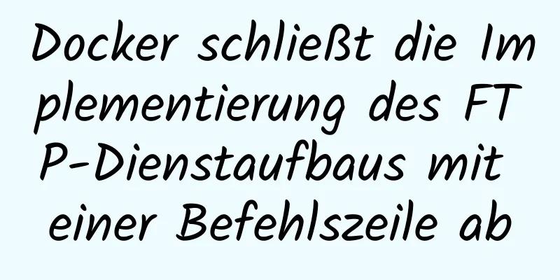 Docker schließt die Implementierung des FTP-Dienstaufbaus mit einer Befehlszeile ab