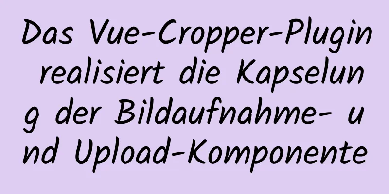 Das Vue-Cropper-Plugin realisiert die Kapselung der Bildaufnahme- und Upload-Komponente