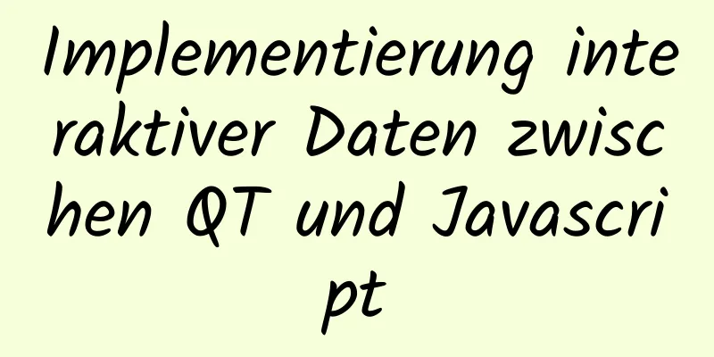 Implementierung interaktiver Daten zwischen QT und Javascript