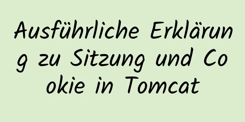 Ausführliche Erklärung zu Sitzung und Cookie in Tomcat