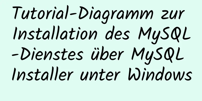 Tutorial-Diagramm zur Installation des MySQL-Dienstes über MySQL Installer unter Windows