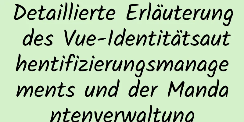 Detaillierte Erläuterung des Vue-Identitätsauthentifizierungsmanagements und der Mandantenverwaltung