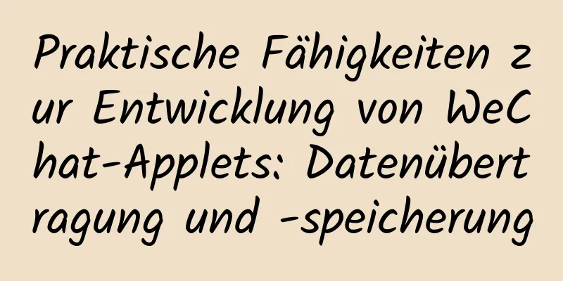 Praktische Fähigkeiten zur Entwicklung von WeChat-Applets: Datenübertragung und -speicherung