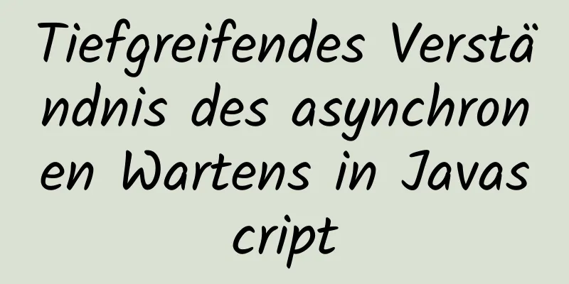 Tiefgreifendes Verständnis des asynchronen Wartens in Javascript