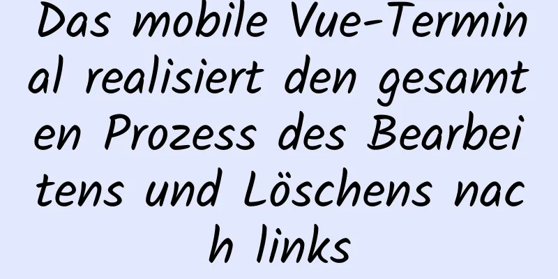 Das mobile Vue-Terminal realisiert den gesamten Prozess des Bearbeitens und Löschens nach links