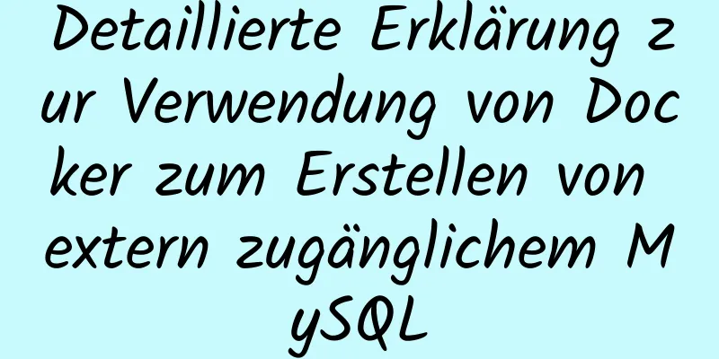 Detaillierte Erklärung zur Verwendung von Docker zum Erstellen von extern zugänglichem MySQL