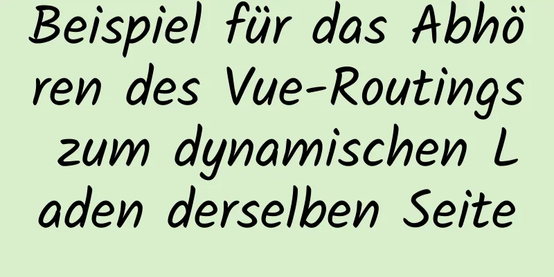 Beispiel für das Abhören des Vue-Routings zum dynamischen Laden derselben Seite