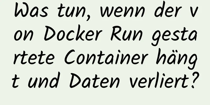 Was tun, wenn der von Docker Run gestartete Container hängt und Daten verliert?