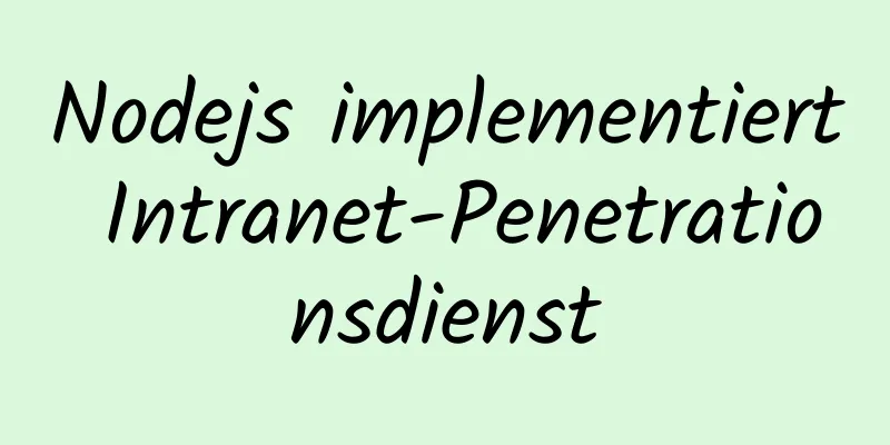 Nodejs implementiert Intranet-Penetrationsdienst