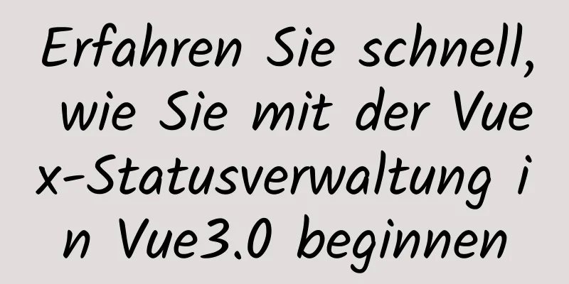 Erfahren Sie schnell, wie Sie mit der Vuex-Statusverwaltung in Vue3.0 beginnen