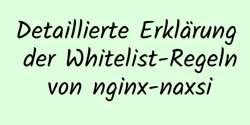 Detaillierte Erklärung der Whitelist-Regeln von nginx-naxsi