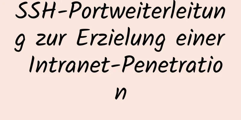 SSH-Portweiterleitung zur Erzielung einer Intranet-Penetration