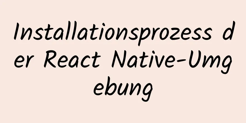 Installationsprozess der React Native-Umgebung