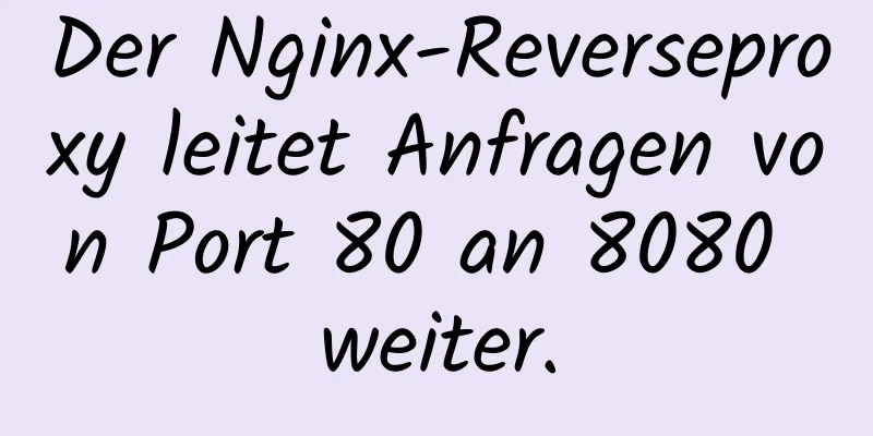 Der Nginx-Reverseproxy leitet Anfragen von Port 80 an 8080 weiter.