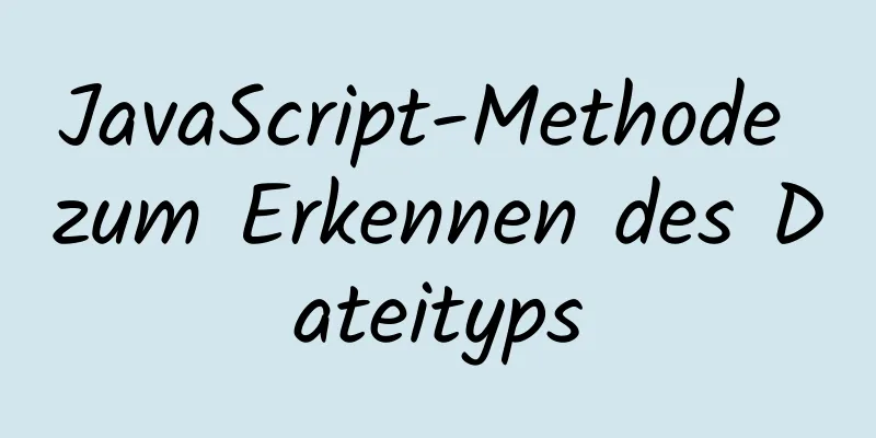 JavaScript-Methode zum Erkennen des Dateityps