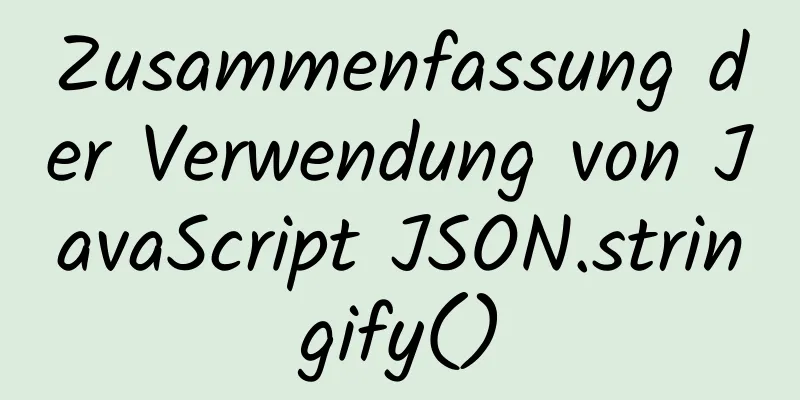 Zusammenfassung der Verwendung von JavaScript JSON.stringify()