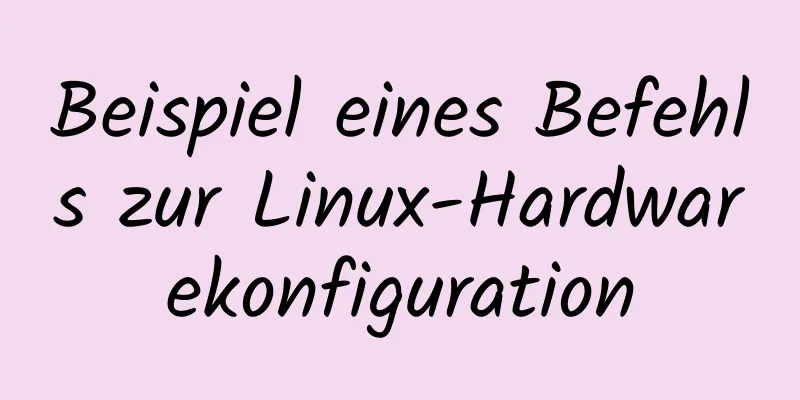 Beispiel eines Befehls zur Linux-Hardwarekonfiguration