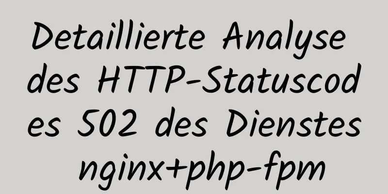 Detaillierte Analyse des HTTP-Statuscodes 502 des Dienstes nginx+php-fpm