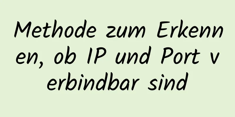 Methode zum Erkennen, ob IP und Port verbindbar sind