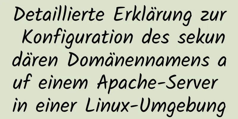 Detaillierte Erklärung zur Konfiguration des sekundären Domänennamens auf einem Apache-Server in einer Linux-Umgebung