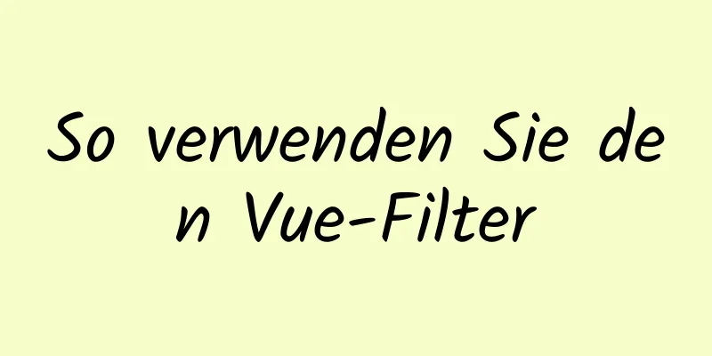 So verwenden Sie den Vue-Filter