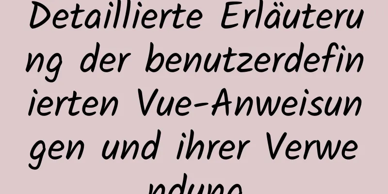 Detaillierte Erläuterung der benutzerdefinierten Vue-Anweisungen und ihrer Verwendung