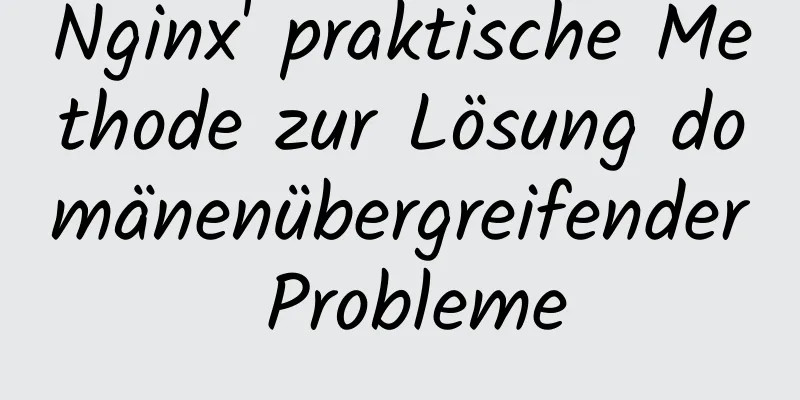 Nginx' praktische Methode zur Lösung domänenübergreifender Probleme