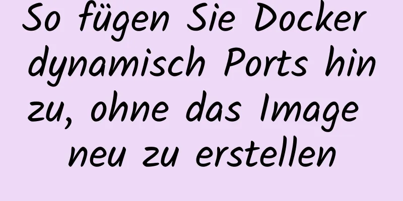 So fügen Sie Docker dynamisch Ports hinzu, ohne das Image neu zu erstellen