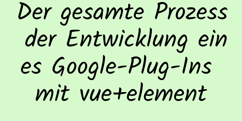 Der gesamte Prozess der Entwicklung eines Google-Plug-Ins mit vue+element