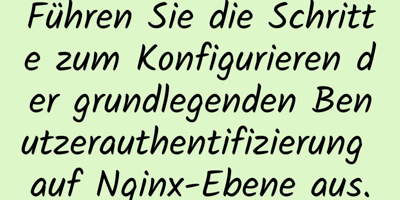 Führen Sie die Schritte zum Konfigurieren der grundlegenden Benutzerauthentifizierung auf Nginx-Ebene aus.