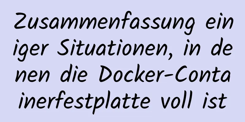 Zusammenfassung einiger Situationen, in denen die Docker-Containerfestplatte voll ist