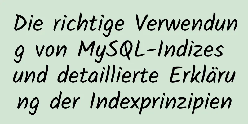 Die richtige Verwendung von MySQL-Indizes und detaillierte Erklärung der Indexprinzipien