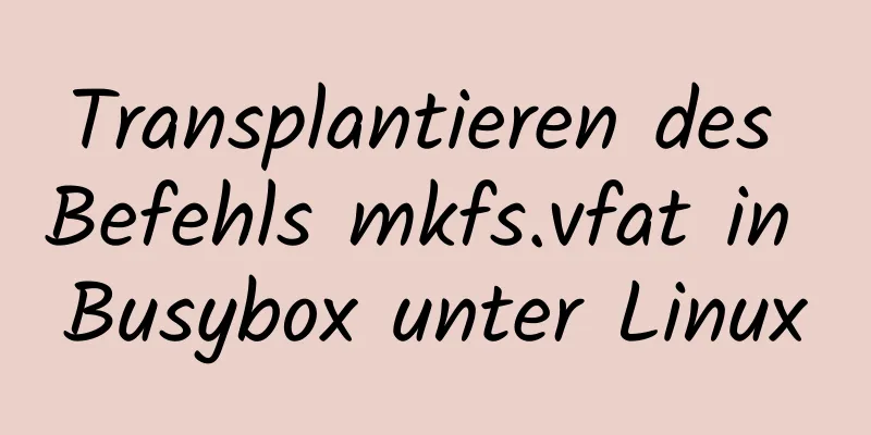 Transplantieren des Befehls mkfs.vfat in Busybox unter Linux