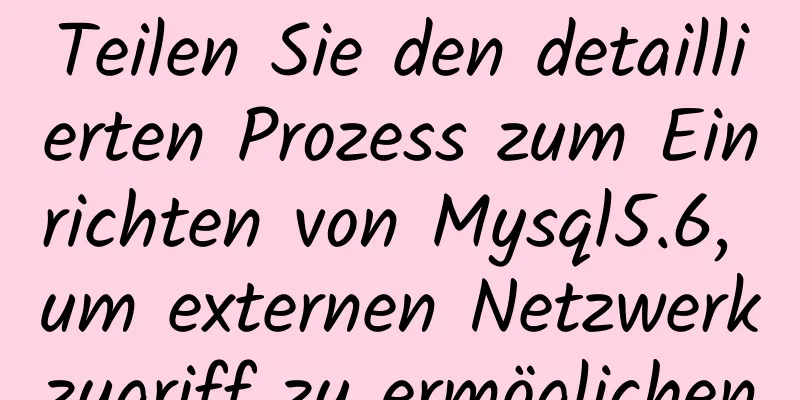 Teilen Sie den detaillierten Prozess zum Einrichten von Mysql5.6, um externen Netzwerkzugriff zu ermöglichen