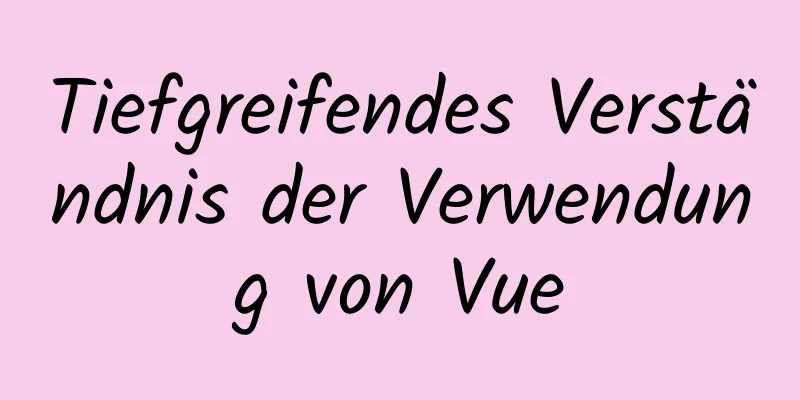 Tiefgreifendes Verständnis der Verwendung von Vue