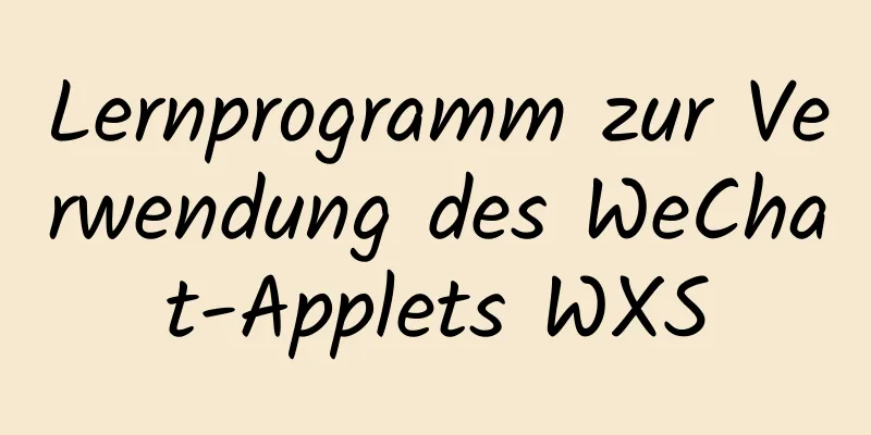 Lernprogramm zur Verwendung des WeChat-Applets WXS