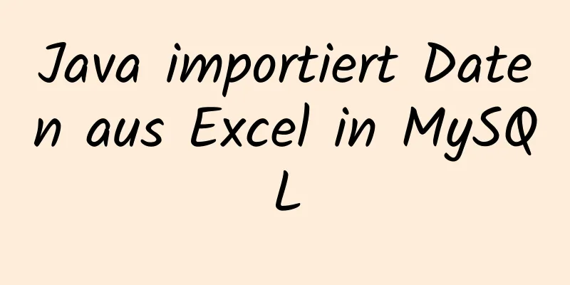 Java importiert Daten aus Excel in MySQL