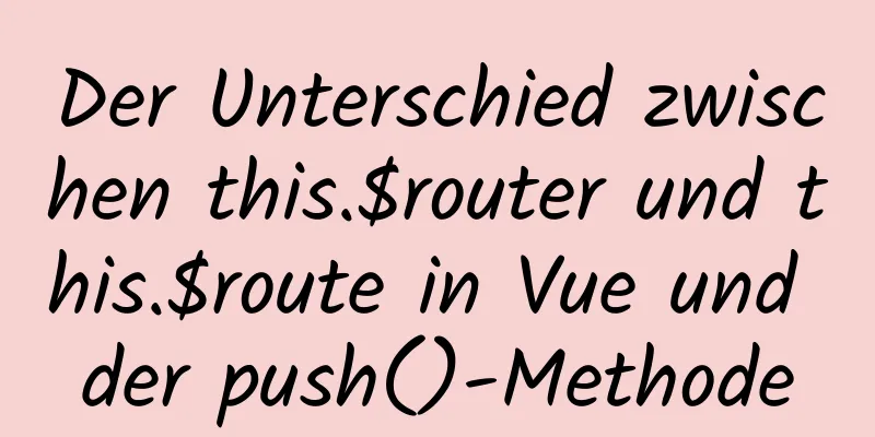 Der Unterschied zwischen this.$router und this.$route in Vue und der push()-Methode