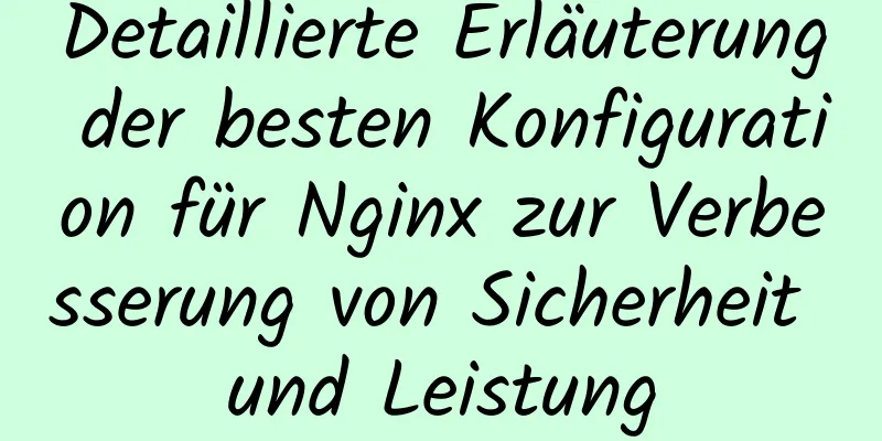 Detaillierte Erläuterung der besten Konfiguration für Nginx zur Verbesserung von Sicherheit und Leistung