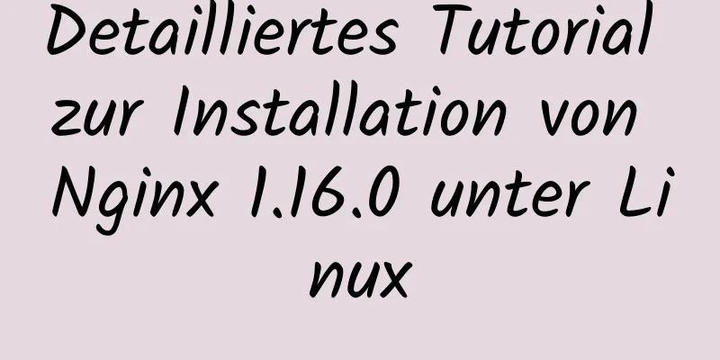 Detailliertes Tutorial zur Installation von Nginx 1.16.0 unter Linux