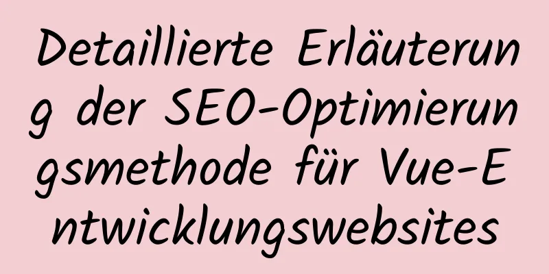 Detaillierte Erläuterung der SEO-Optimierungsmethode für Vue-Entwicklungswebsites