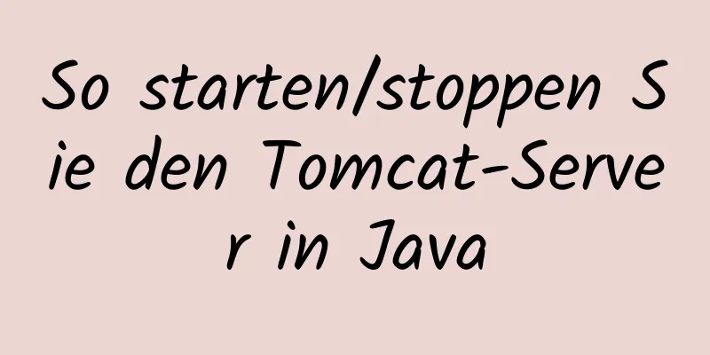 So starten/stoppen Sie den Tomcat-Server in Java