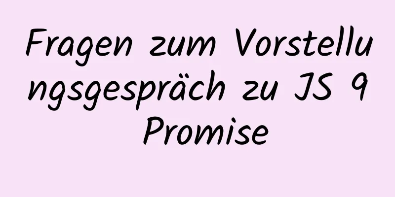 Fragen zum Vorstellungsgespräch zu JS 9 Promise