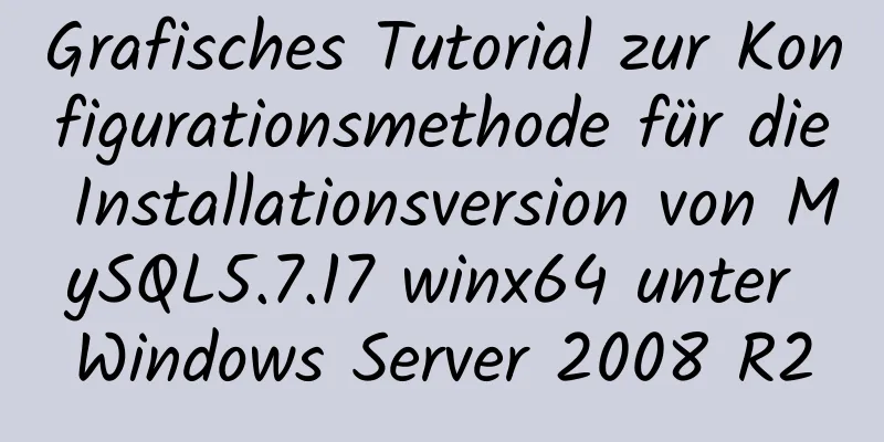 Grafisches Tutorial zur Konfigurationsmethode für die Installationsversion von MySQL5.7.17 winx64 unter Windows Server 2008 R2