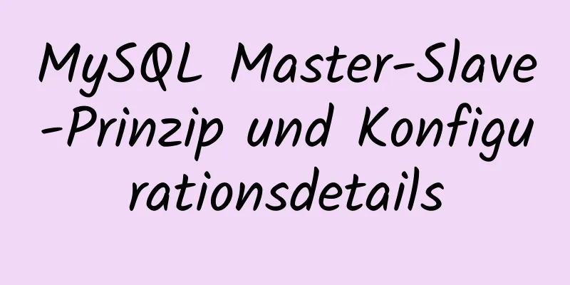 MySQL Master-Slave-Prinzip und Konfigurationsdetails