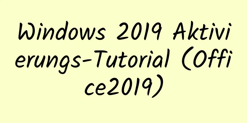 Windows 2019 Aktivierungs-Tutorial (Office2019)