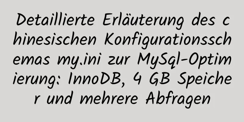 Detaillierte Erläuterung des chinesischen Konfigurationsschemas my.ini zur MySql-Optimierung: InnoDB, 4 GB Speicher und mehrere Abfragen