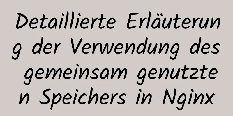 Detaillierte Erläuterung der Verwendung des gemeinsam genutzten Speichers in Nginx
