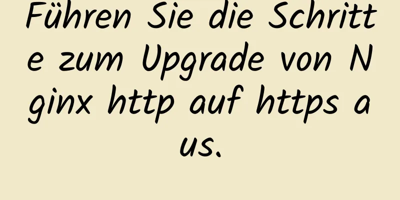 Führen Sie die Schritte zum Upgrade von Nginx http auf https aus.